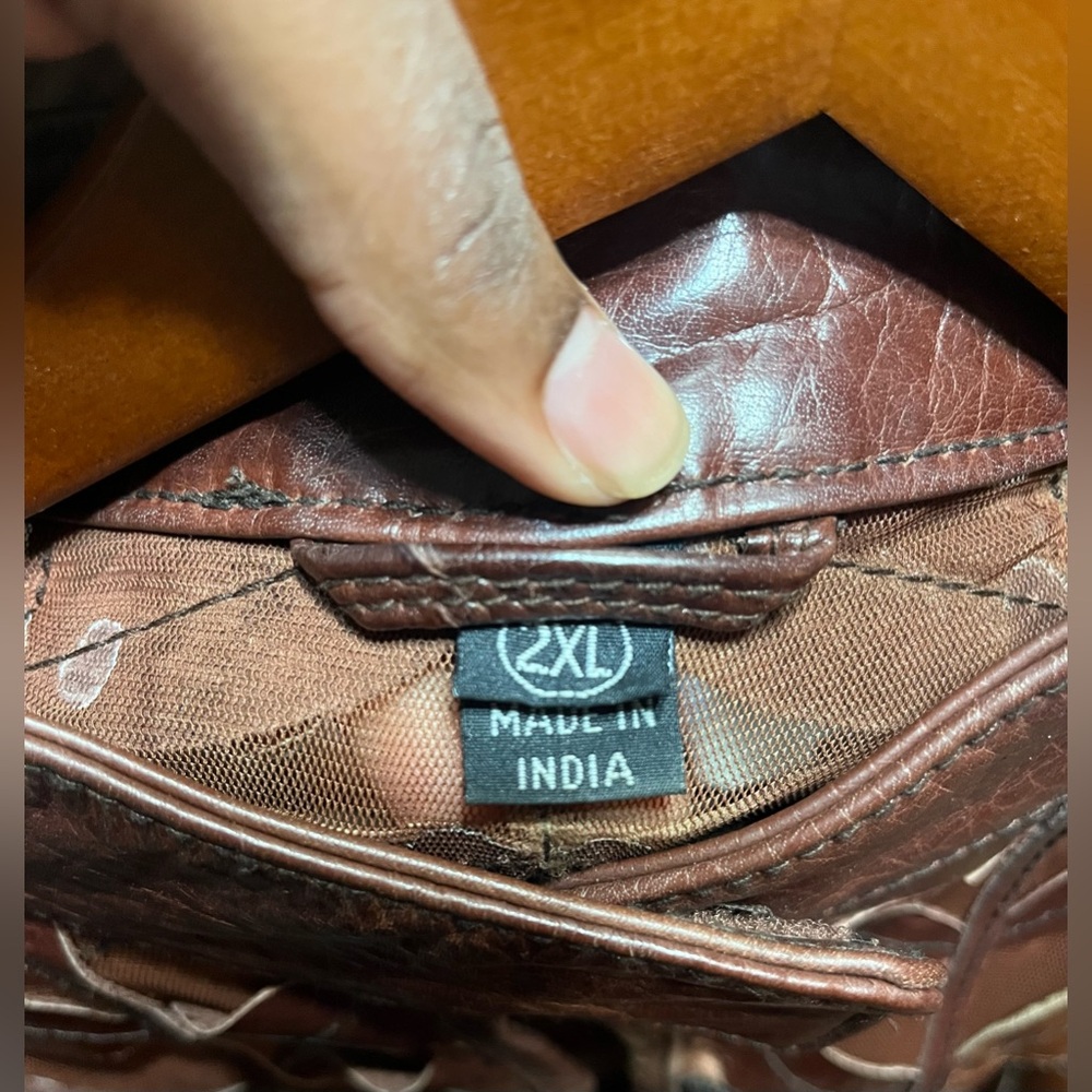 Leather Leaf Designed Jacket - image 2